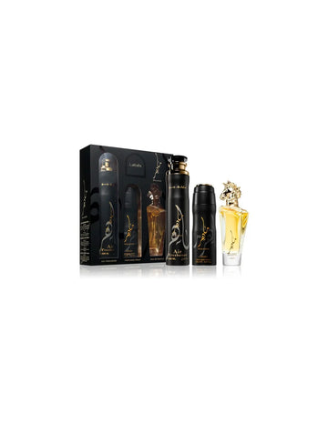 🐎✨ Lattafa Maahir Set Eau de Parfum 100 ml + Déodorant 200 ml + Spray d'Ambiance 300 ml